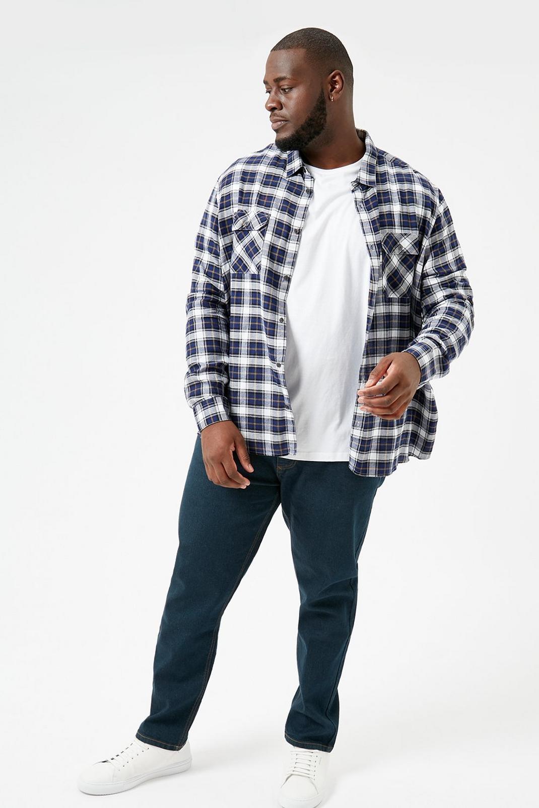 106 Plus And Tall Twin Pocket Check Shirt image number 2