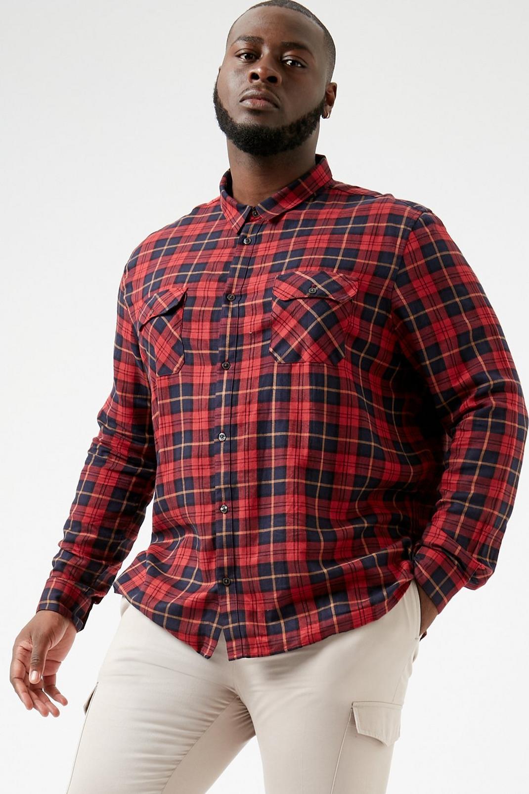 157 Plus And Tall Twin Pocket Check Shirt image number 1