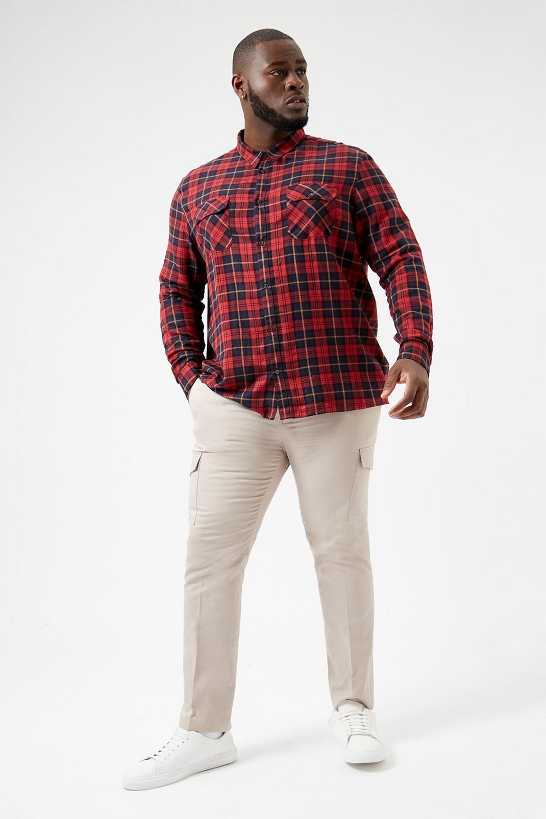 157 Plus And Tall Twin Pocket Check Shirt image number 2