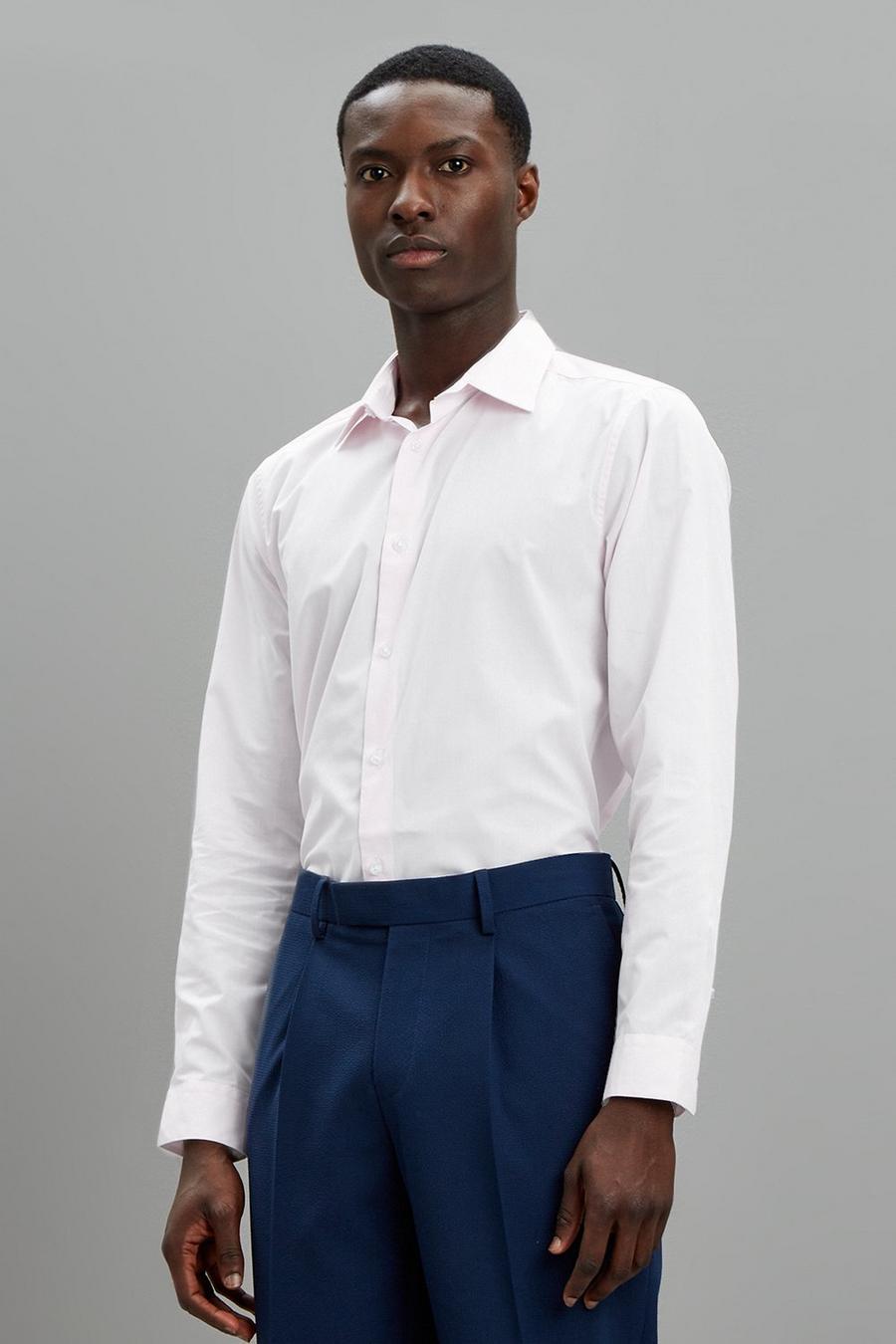 Tailored Fit Pink Easy Iron Shirt
