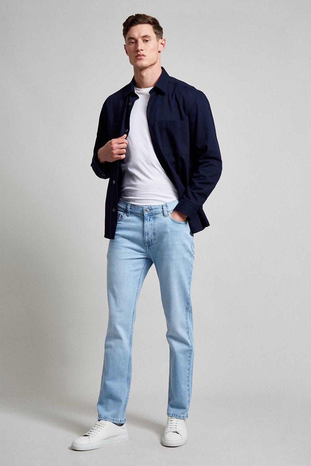 mens slim light blue jeans