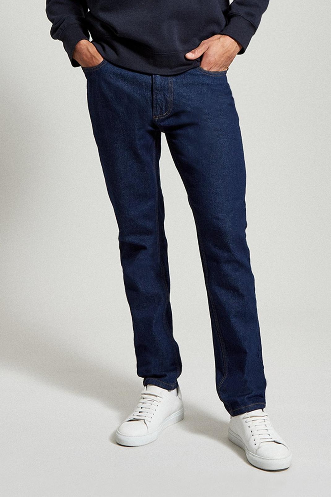 Dark blue Tapered Rinse Jeans image number 1