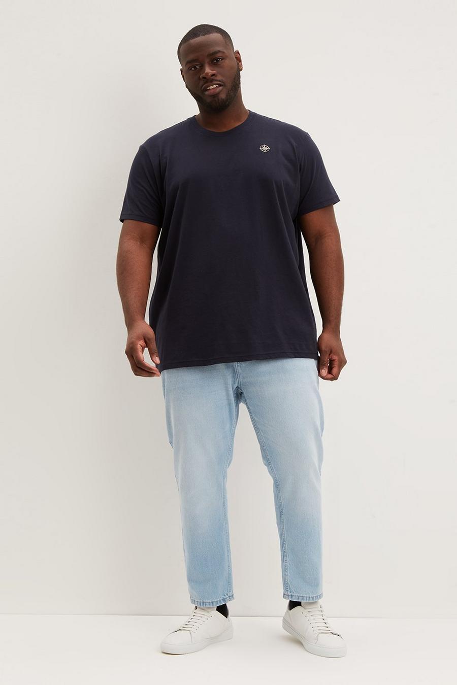 Plus Loose Tapered Light Blue Jeans