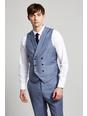 564 Light Blue Texture Wool Suit Waistcoat