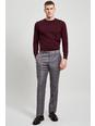 115 Grey And Pink Check Wool Suit Trouser