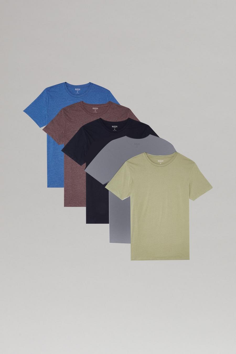 Regular Fit Navy Charcoal Blue Khaki And Burgundy 5 Pack