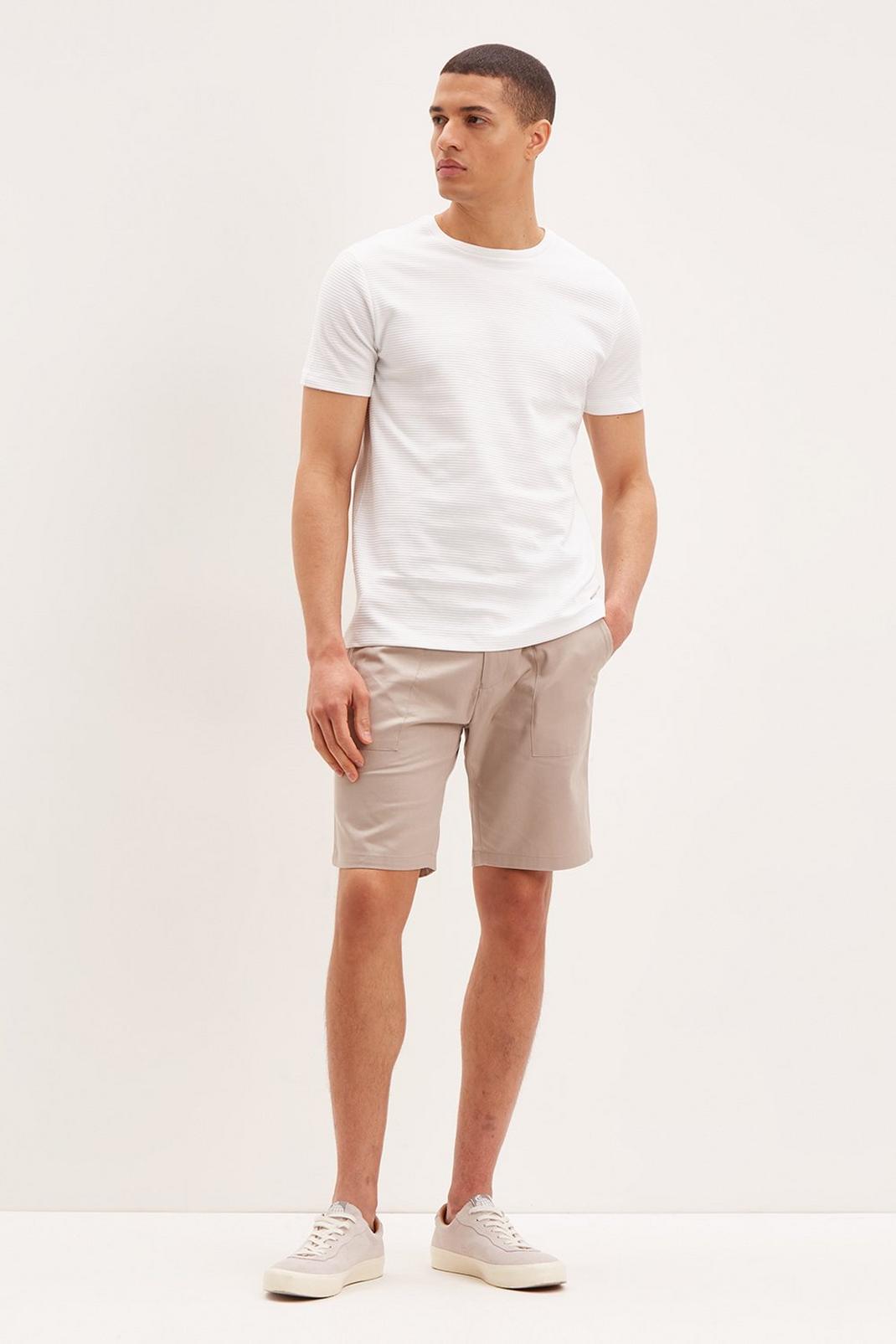 173 Regular Fit White Textured Short Sleeve T-Shirt image number 2