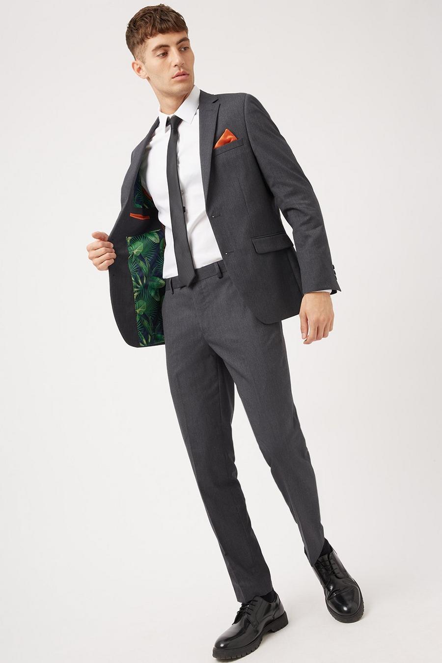 Slim Grey Texture Three-Piece Suit