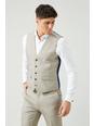 131 Slim Fit Neutral Stripe Waistcoat