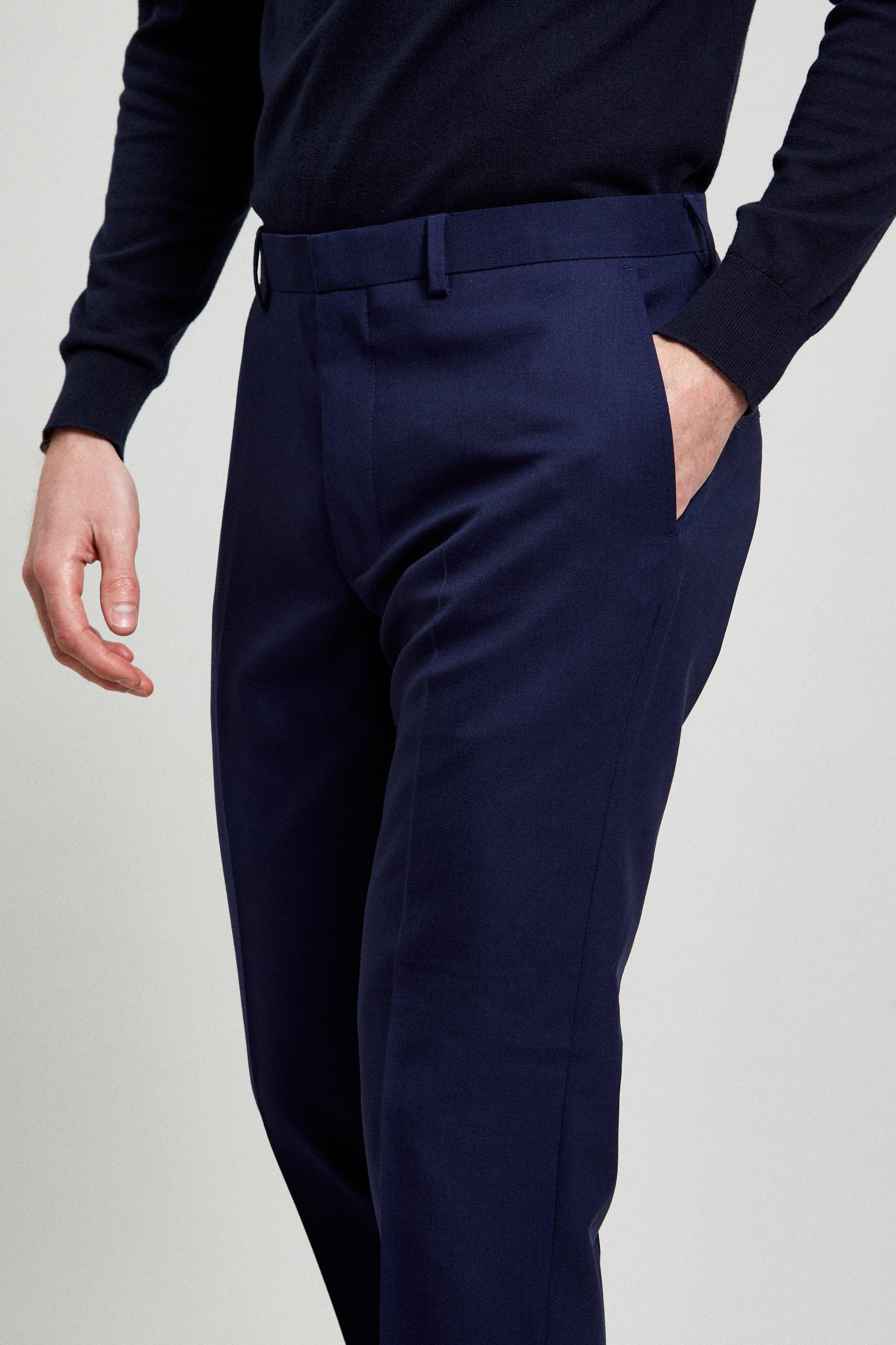 skinny fit wool trousers