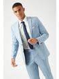 106 Slim  Blue Cotton Sateen Suit Jacket