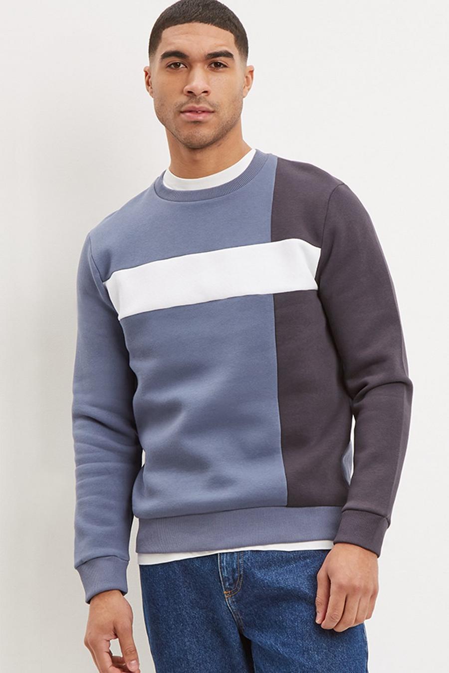 Regular Tri Colour Block Sweatshirt