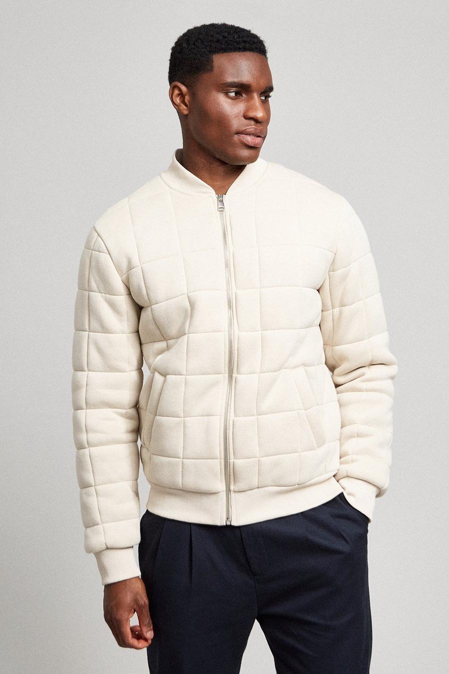 Long Sleeve Quilted Bomber Jacket