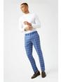 106 Slim Fit Blue Check Suit Trouser