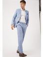 106 Slim  Blue Cotton  Linen Suit Trouser
