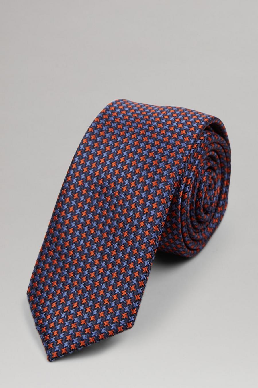 Blue And Orange Jacquard Tie