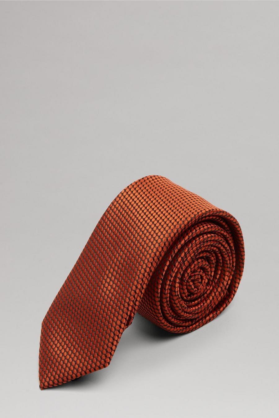 Orange Jacquard Tie