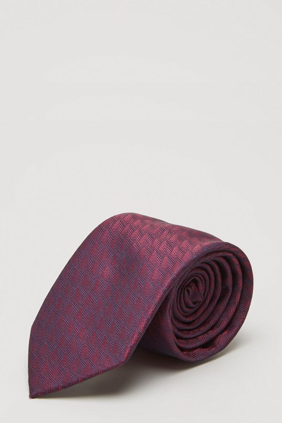 Pink Large Scale Jacquard Wide Tie