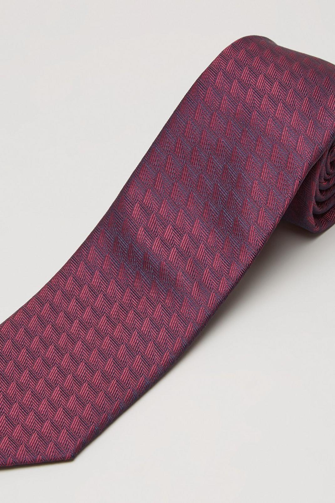 155 Pink Large Scale Jacquard Wide Tie image number 2