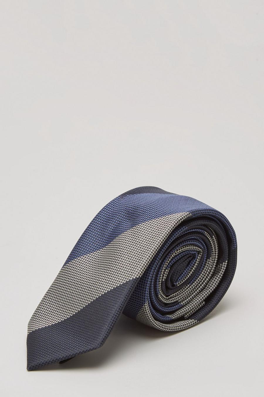 Blue Wide Stripe Tie