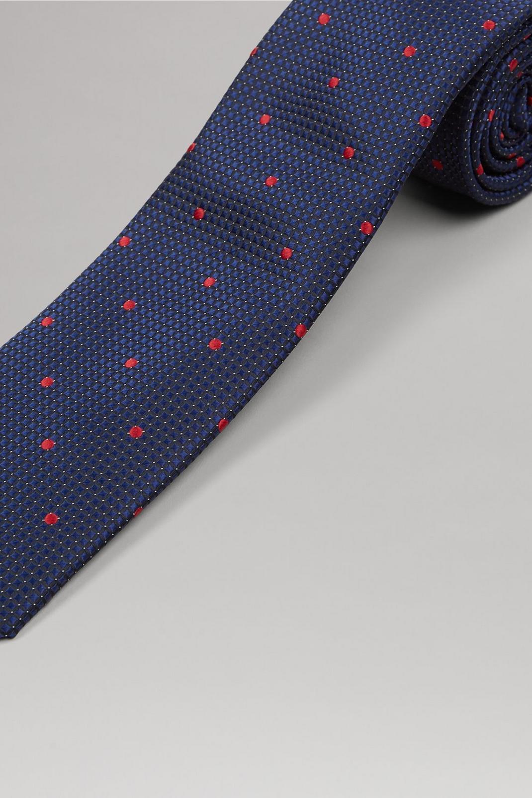148 Navy And Red Spot Wide Tie image number 2