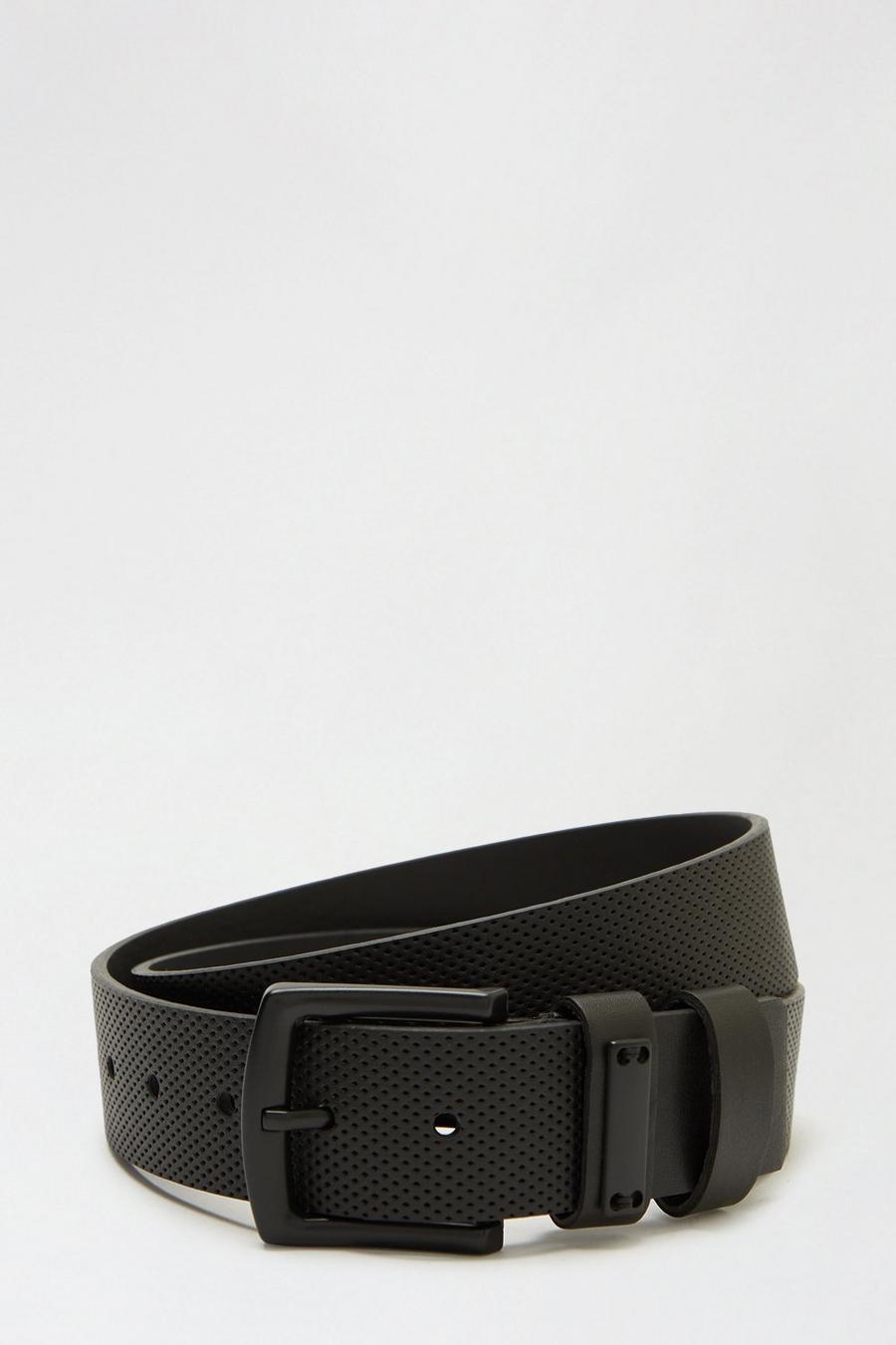 Black Textured Strap Belt