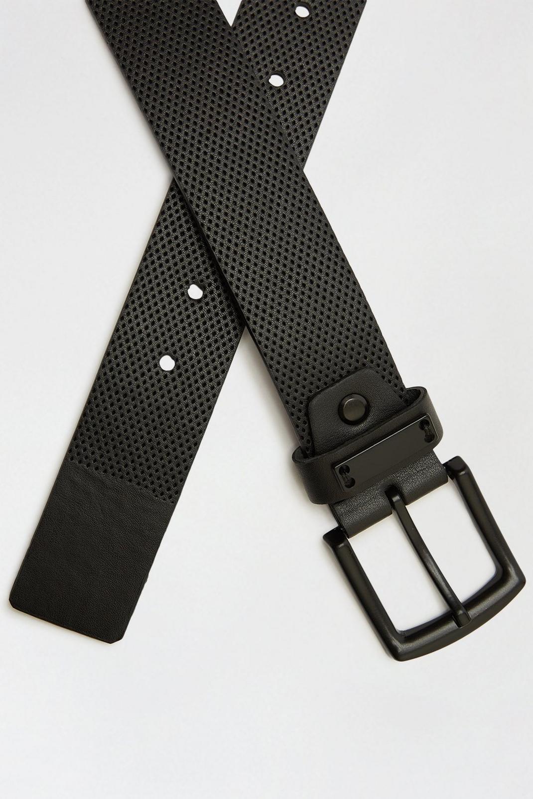 105 Black Textured Strap Belt image number 2