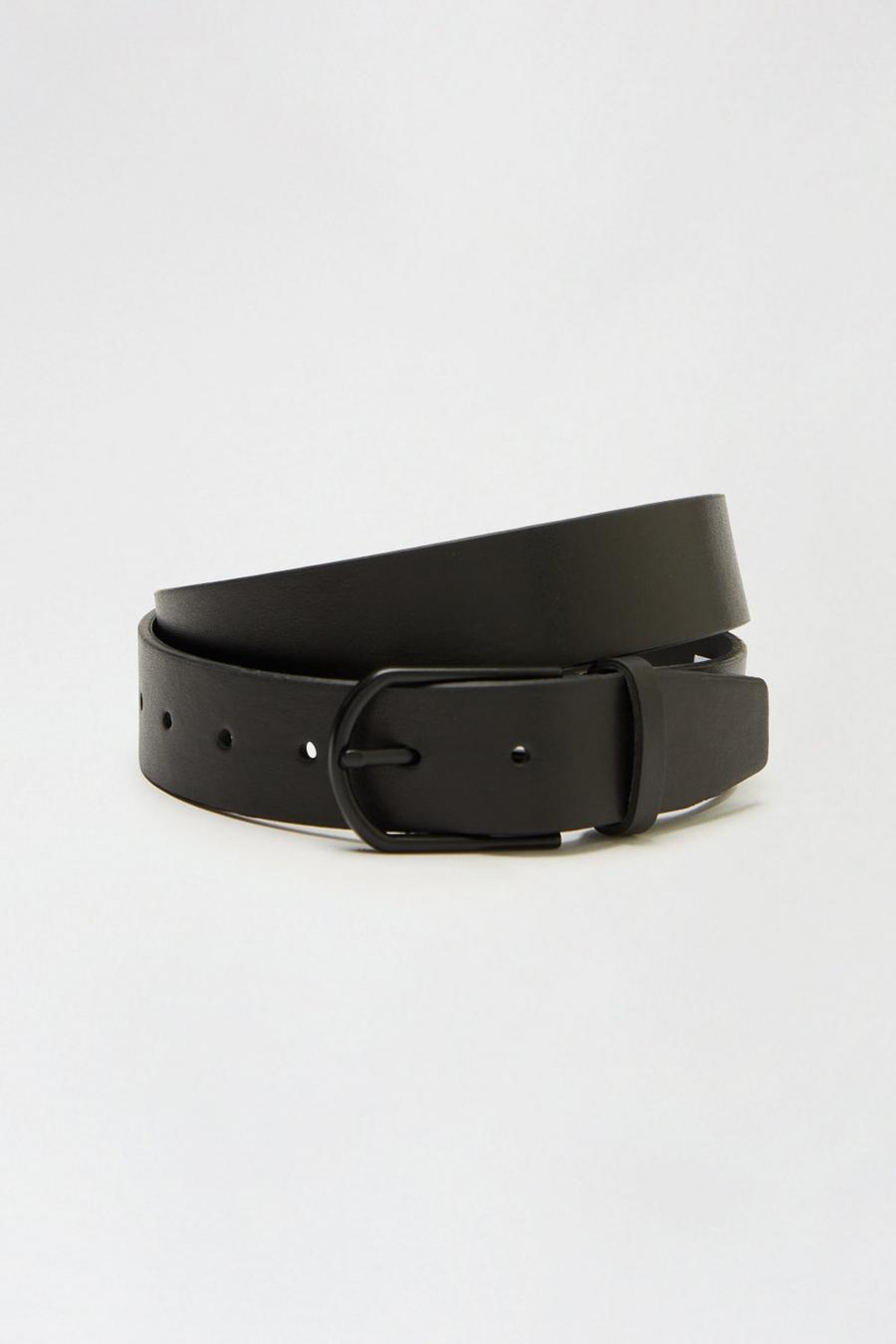 Black Curved Buckle Belt
