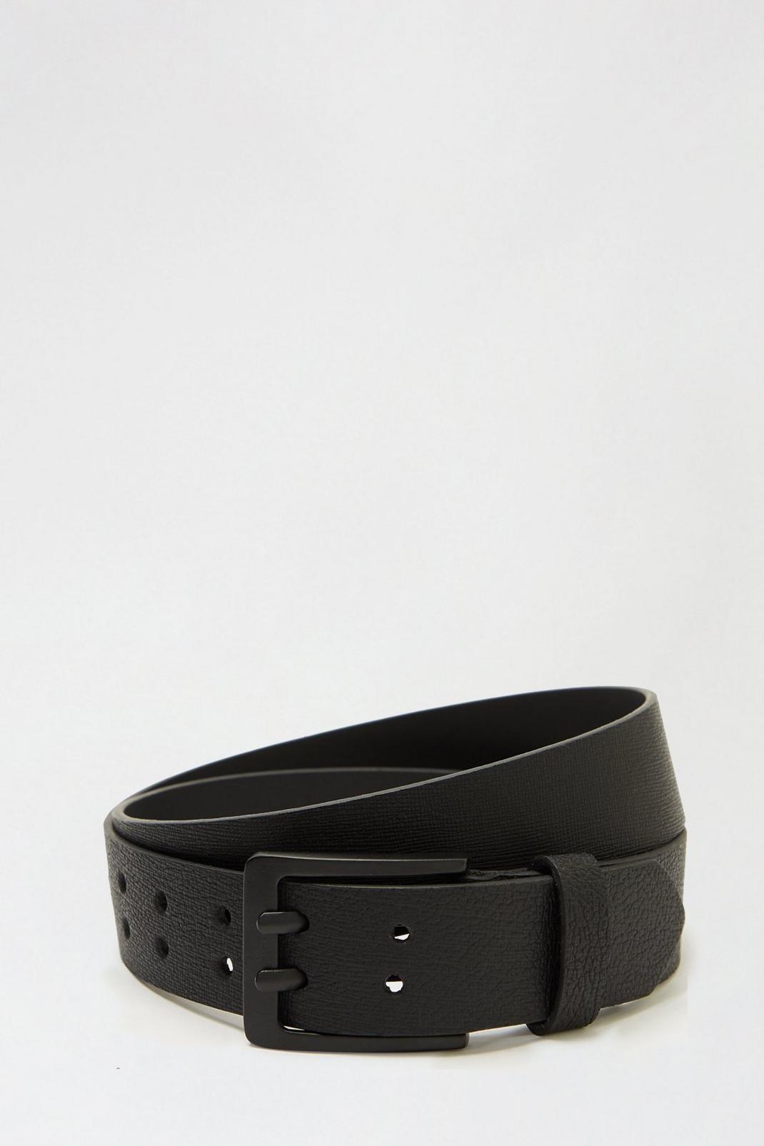 105 Leather Black Double Prong Belt image number 1