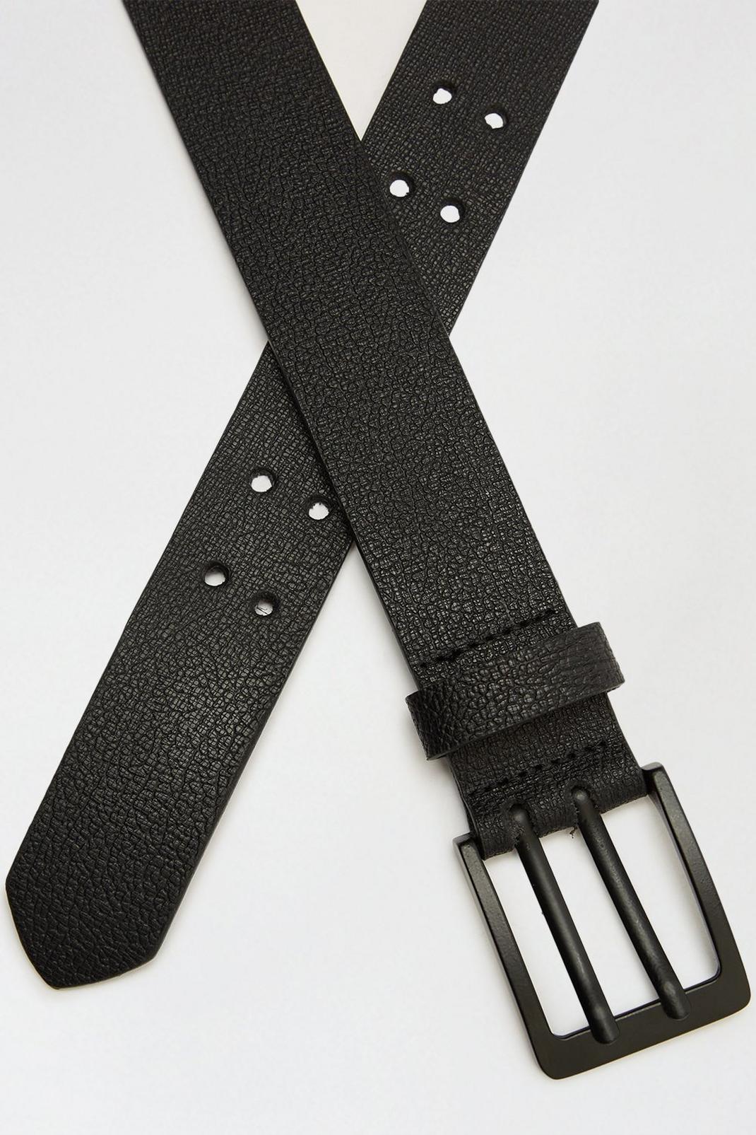 105 Leather Black Double Prong Belt image number 2