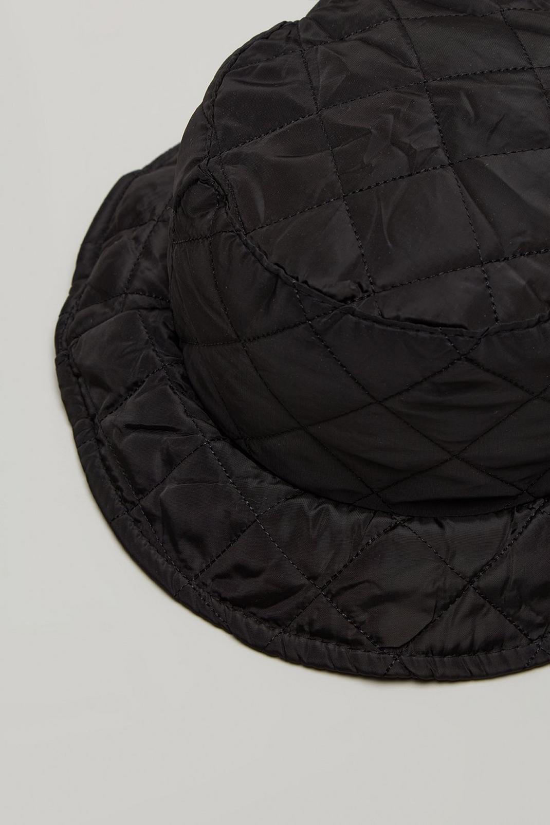 105 Black Quilted Nylon Bucket Hat image number 2
