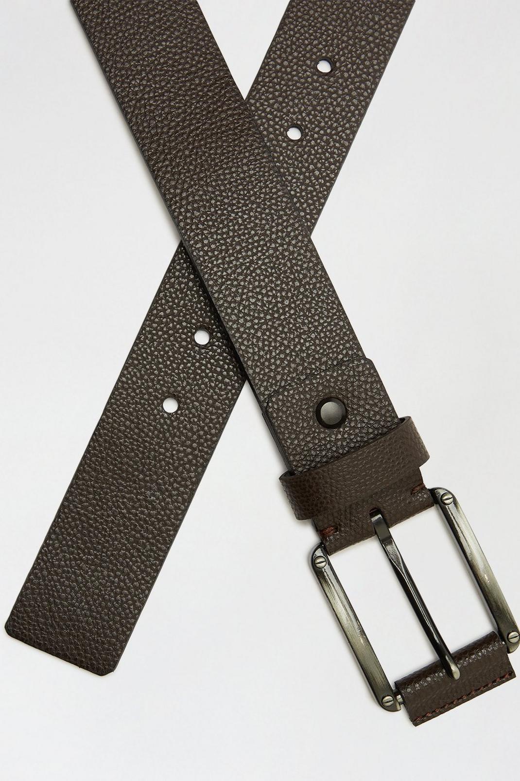 109 Brown Textured Strap Belt image number 2