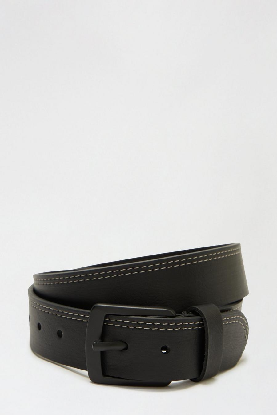 Black Stitch Detail Belt