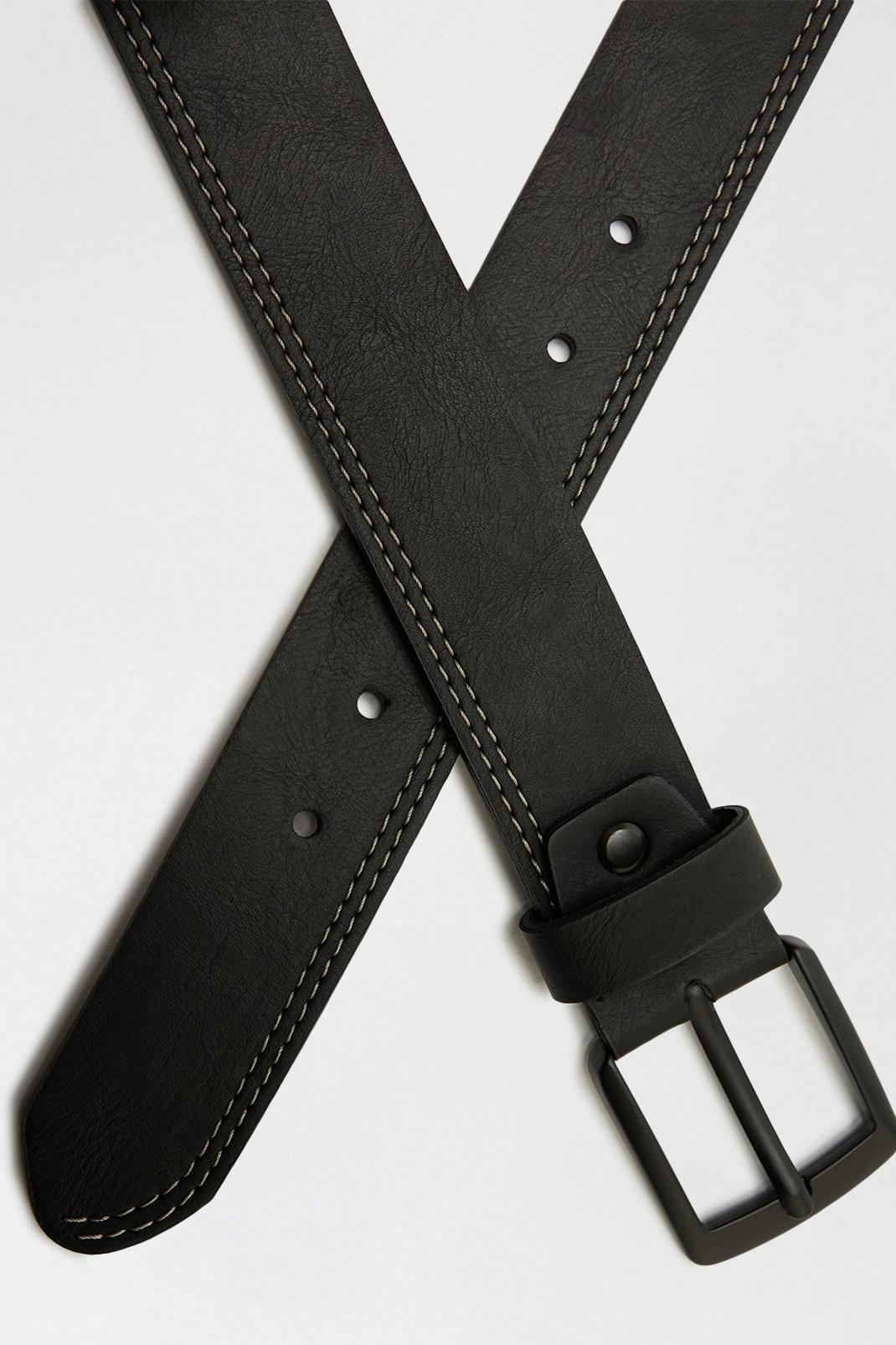 105 Black Stitch Detail Belt image number 2
