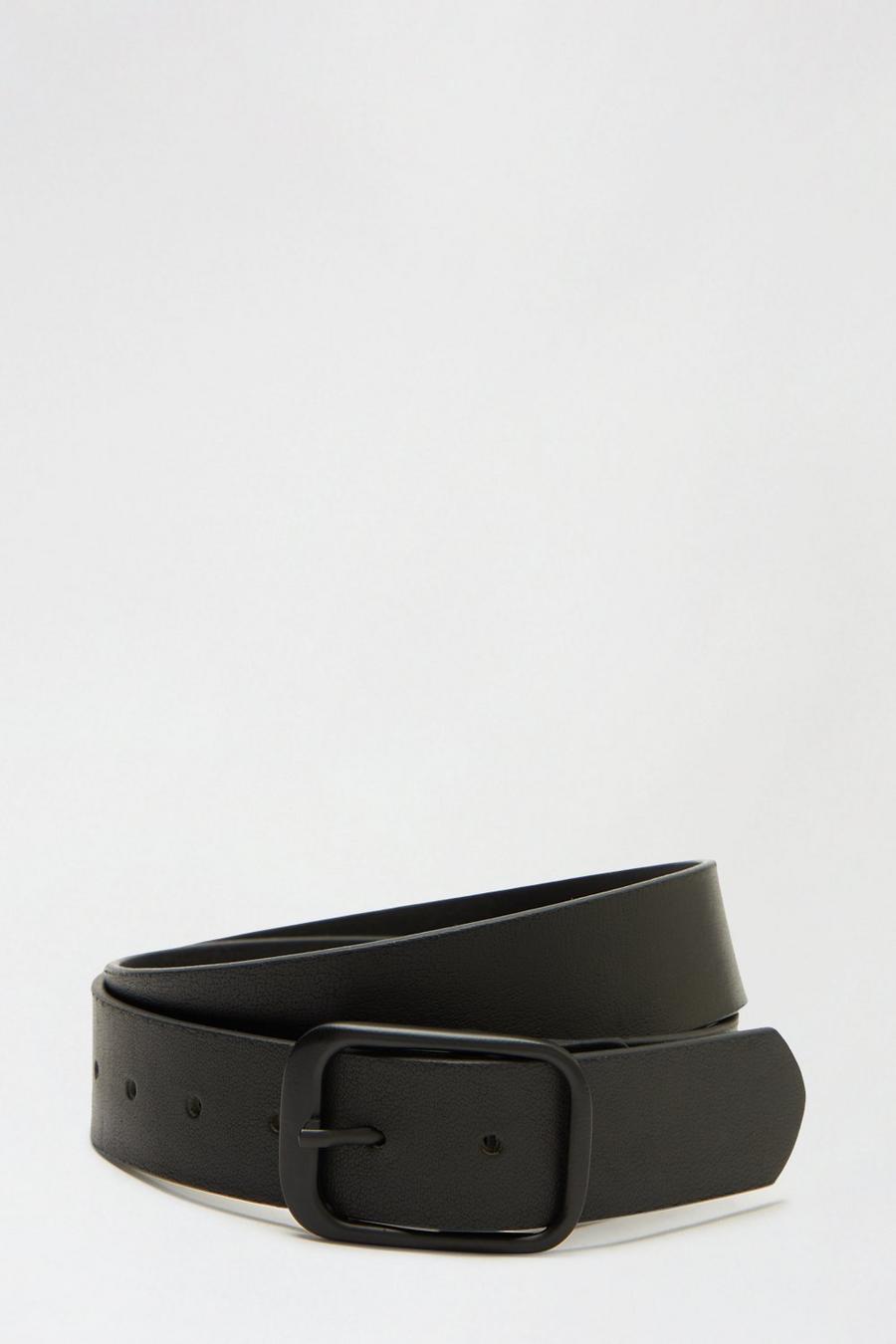Leather Black Loop Buckle Belt