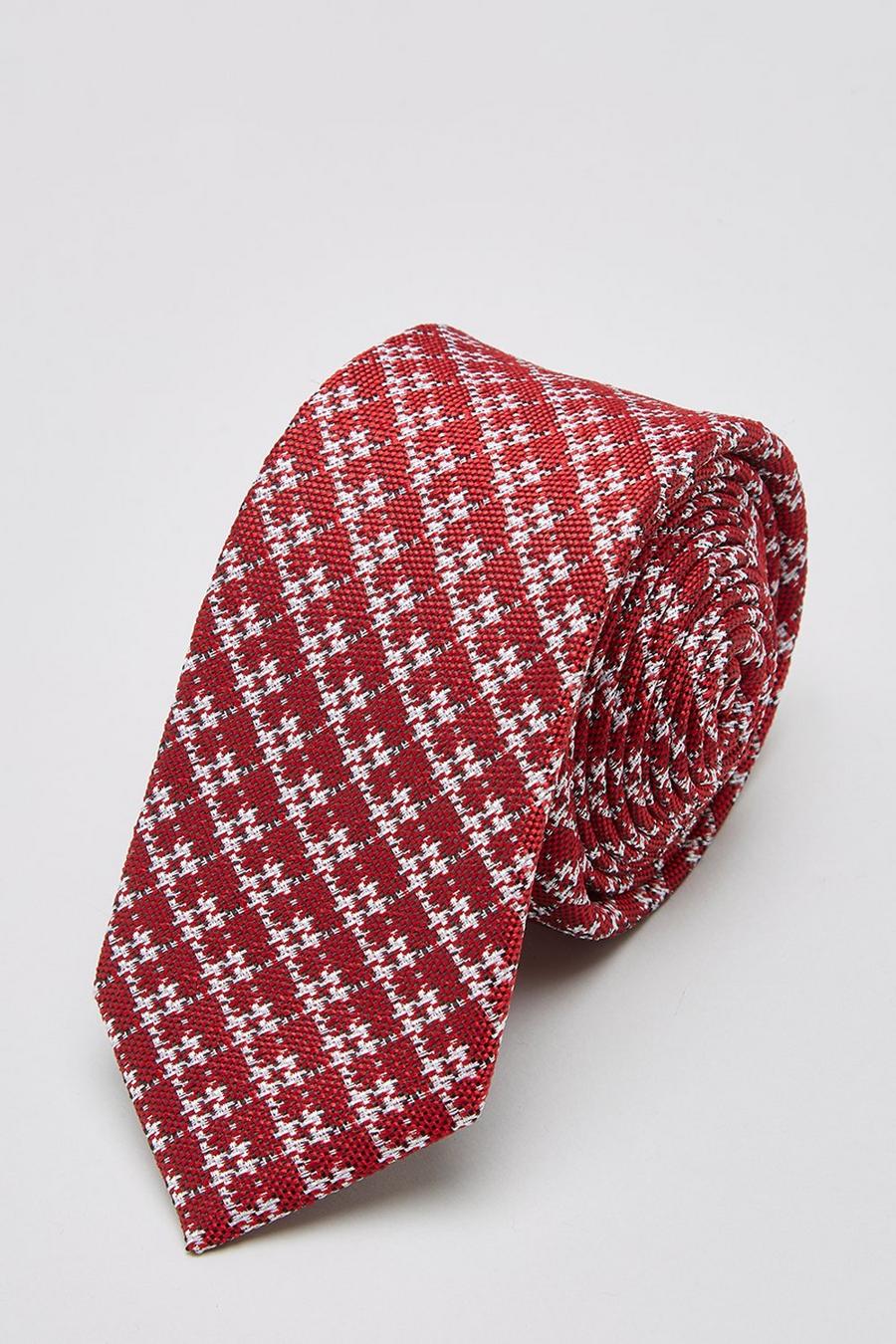 Ben Sherman Red Large Dogtooth Tie
