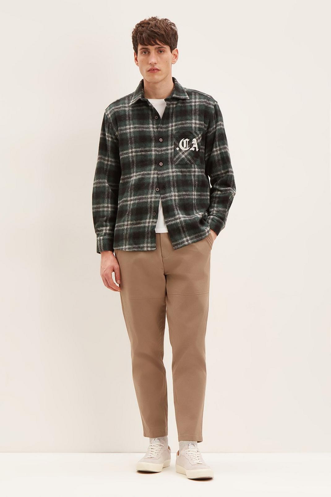 130 Check Overshirt With Print Detail image number 2