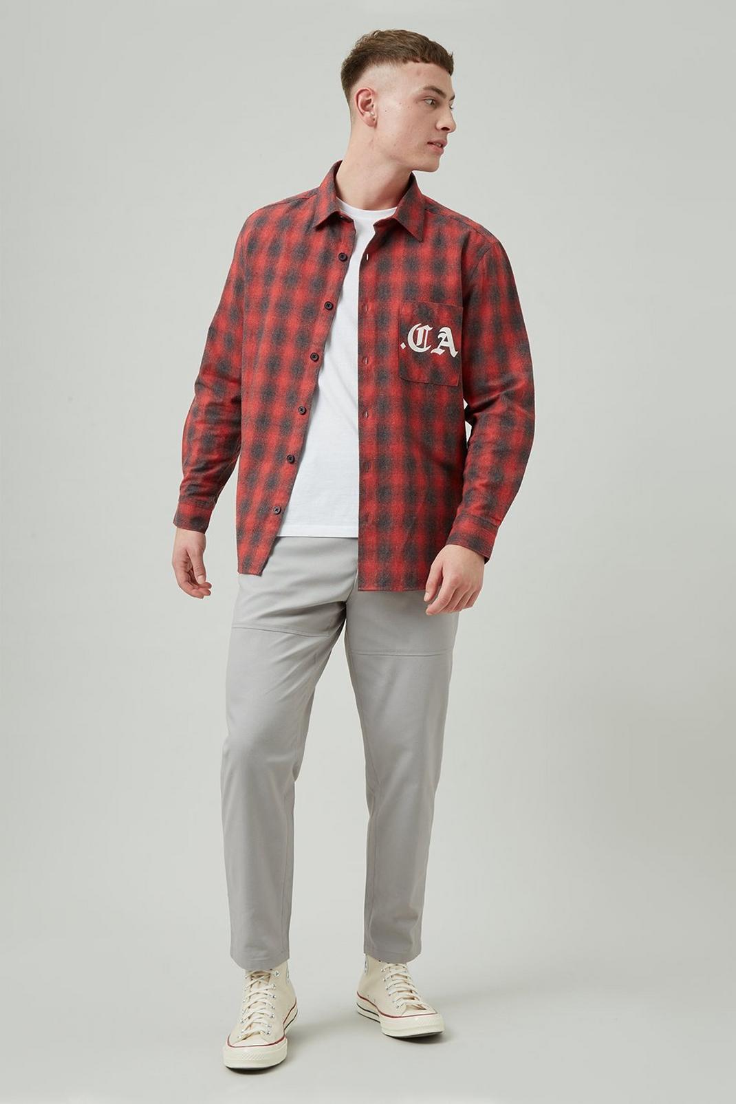 157 Check Overshirt With Print Detail image number 2