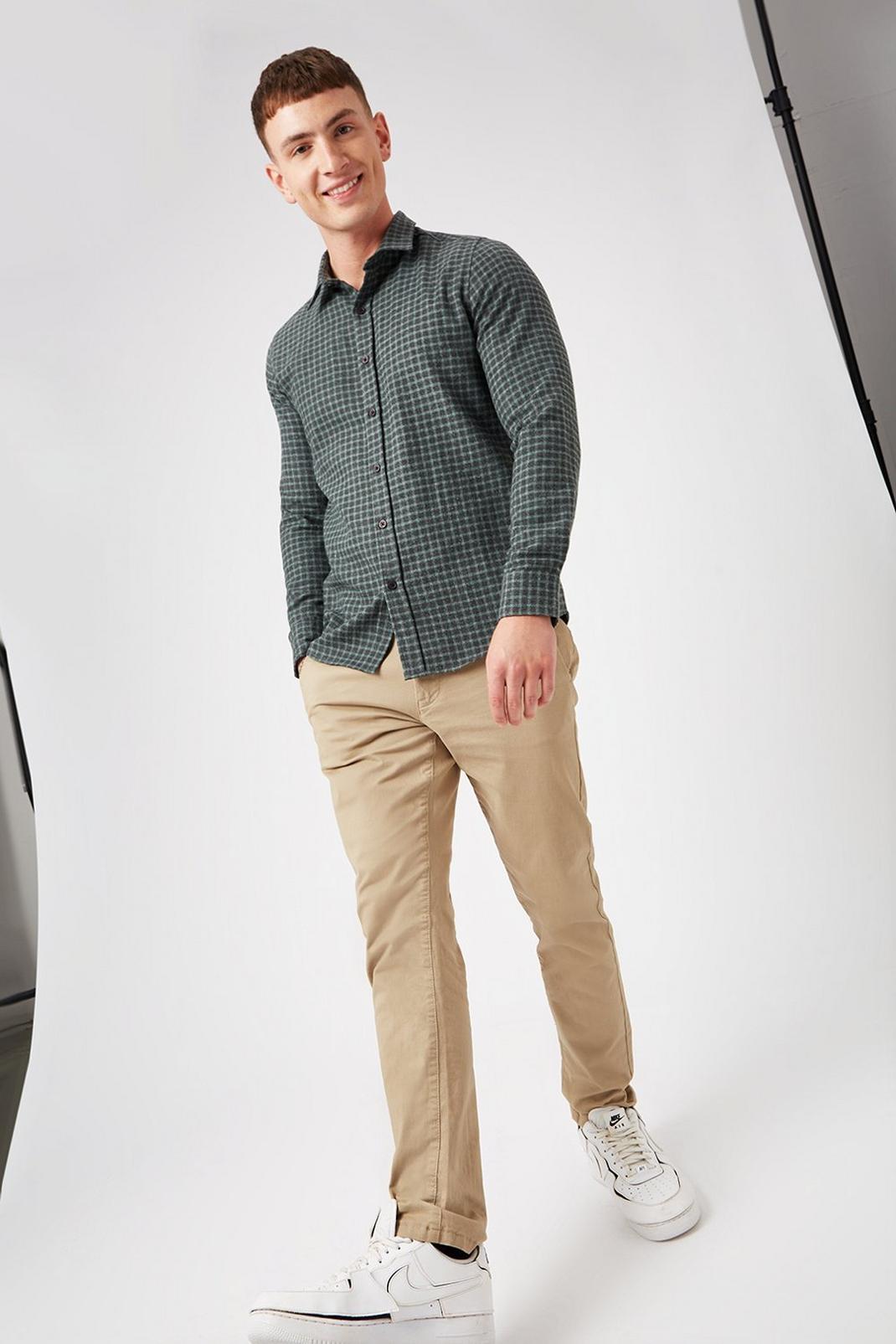 131 Grey Small Scale Check Shirt image number 2
