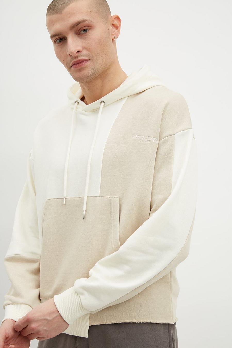 Relaxed Fit Blocked Hoodie
