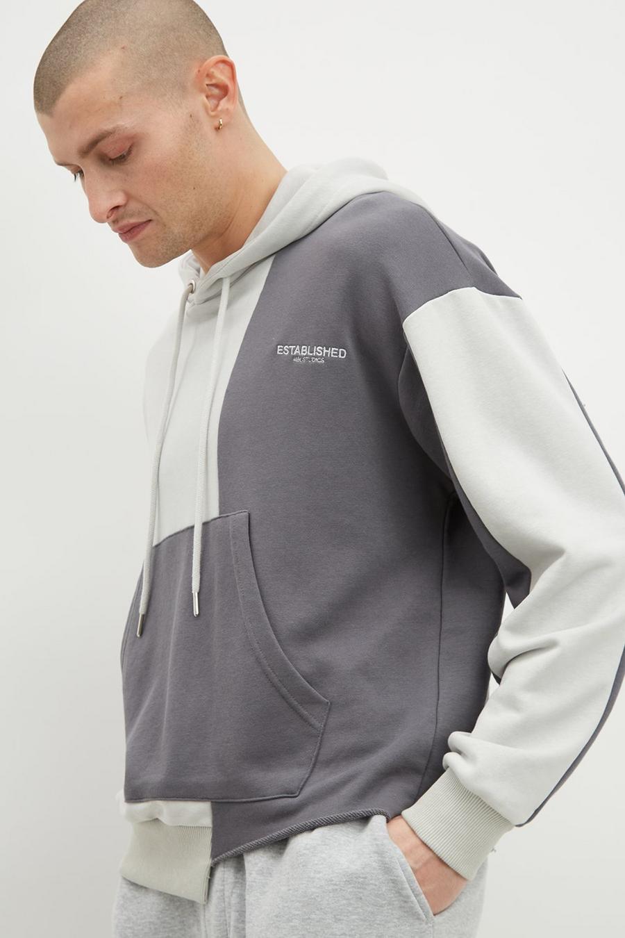Relaxed Fit Blocked Hoodie