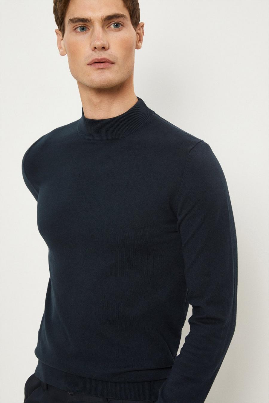 Knitted Turtle Neck Navy