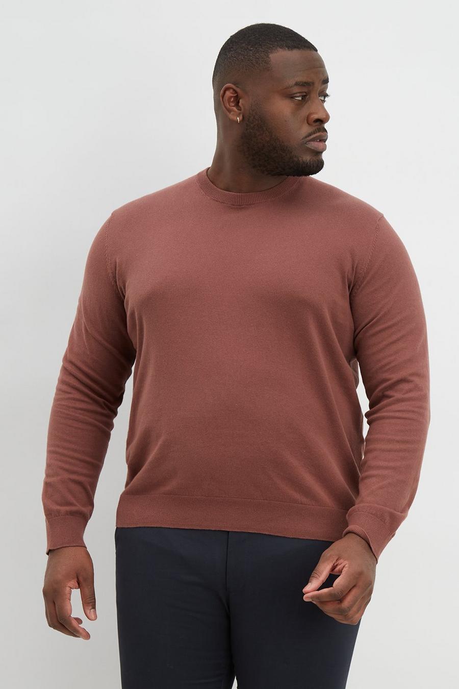 Plus And Tall Rose Knit Crew Neck Jumper