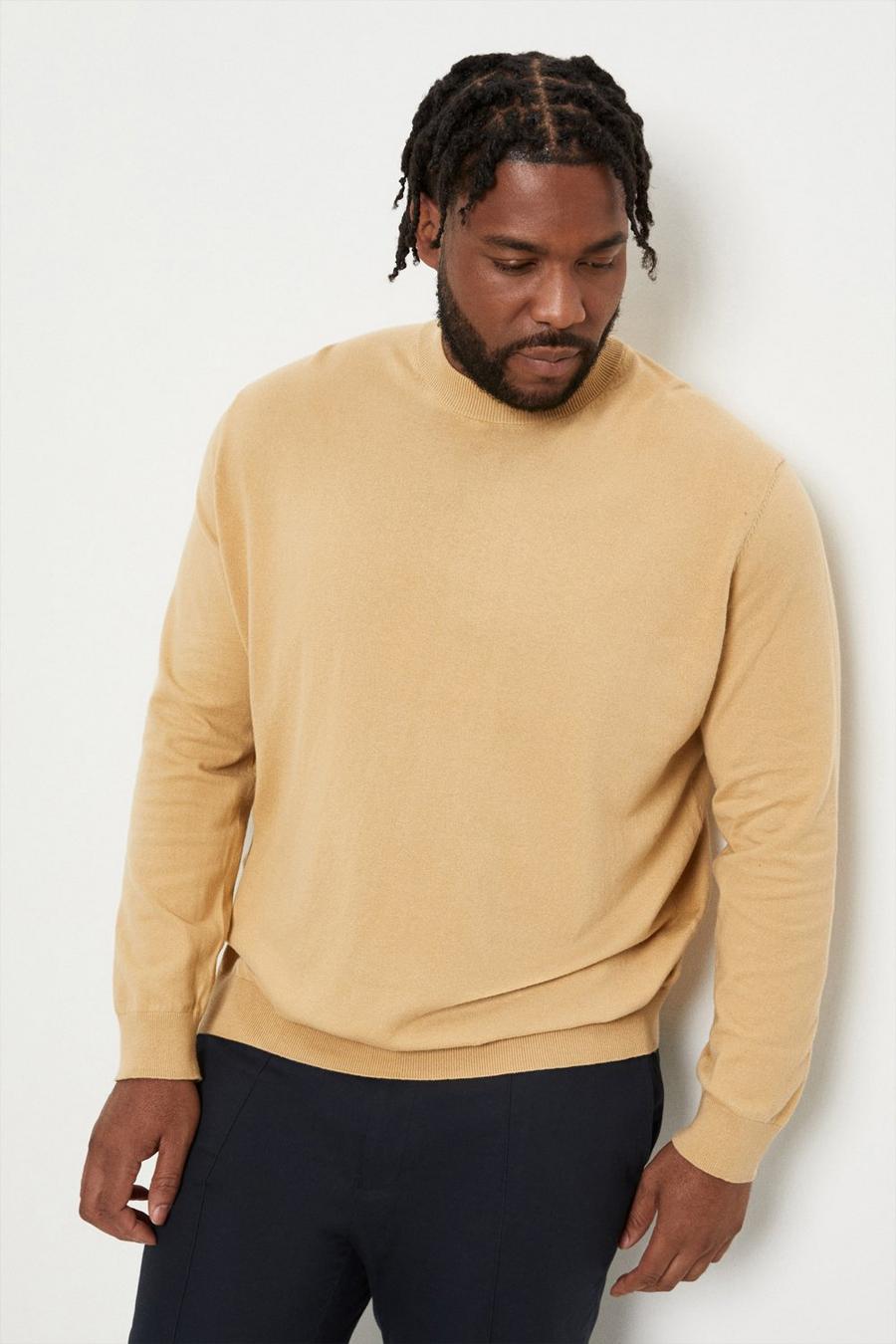 Plus Camel Knitted Turtle Neck