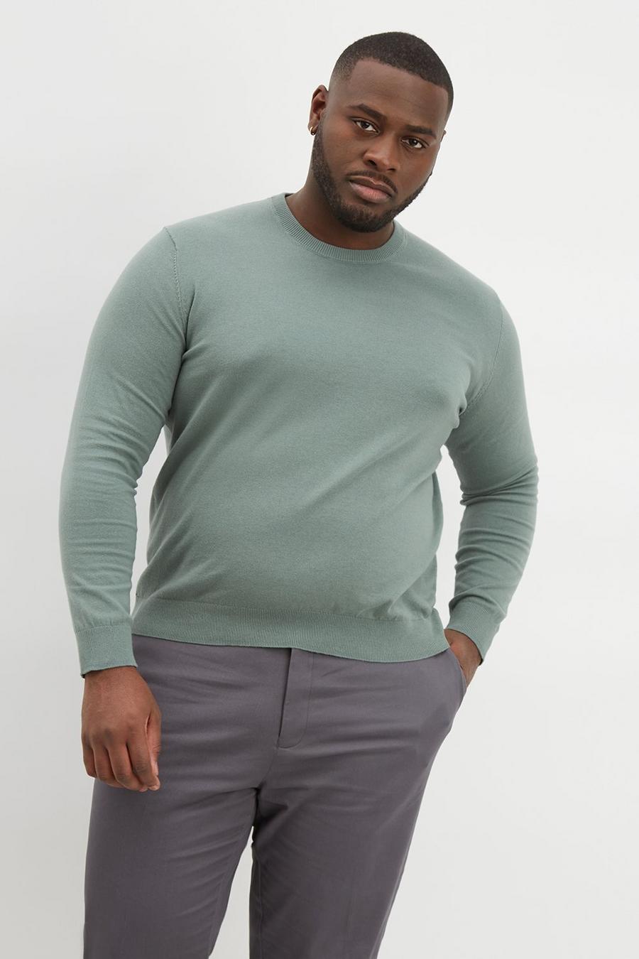 Plus Mint Knitted Crew Neck Jumper