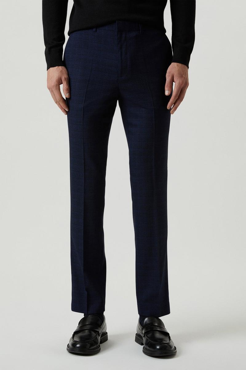 Slim Fit Navy Tonal Grindle Suit Trouser