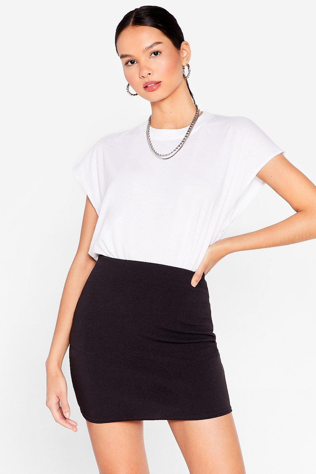 Black Jersey High Waisted Bodycon Mini Skirt image number 1