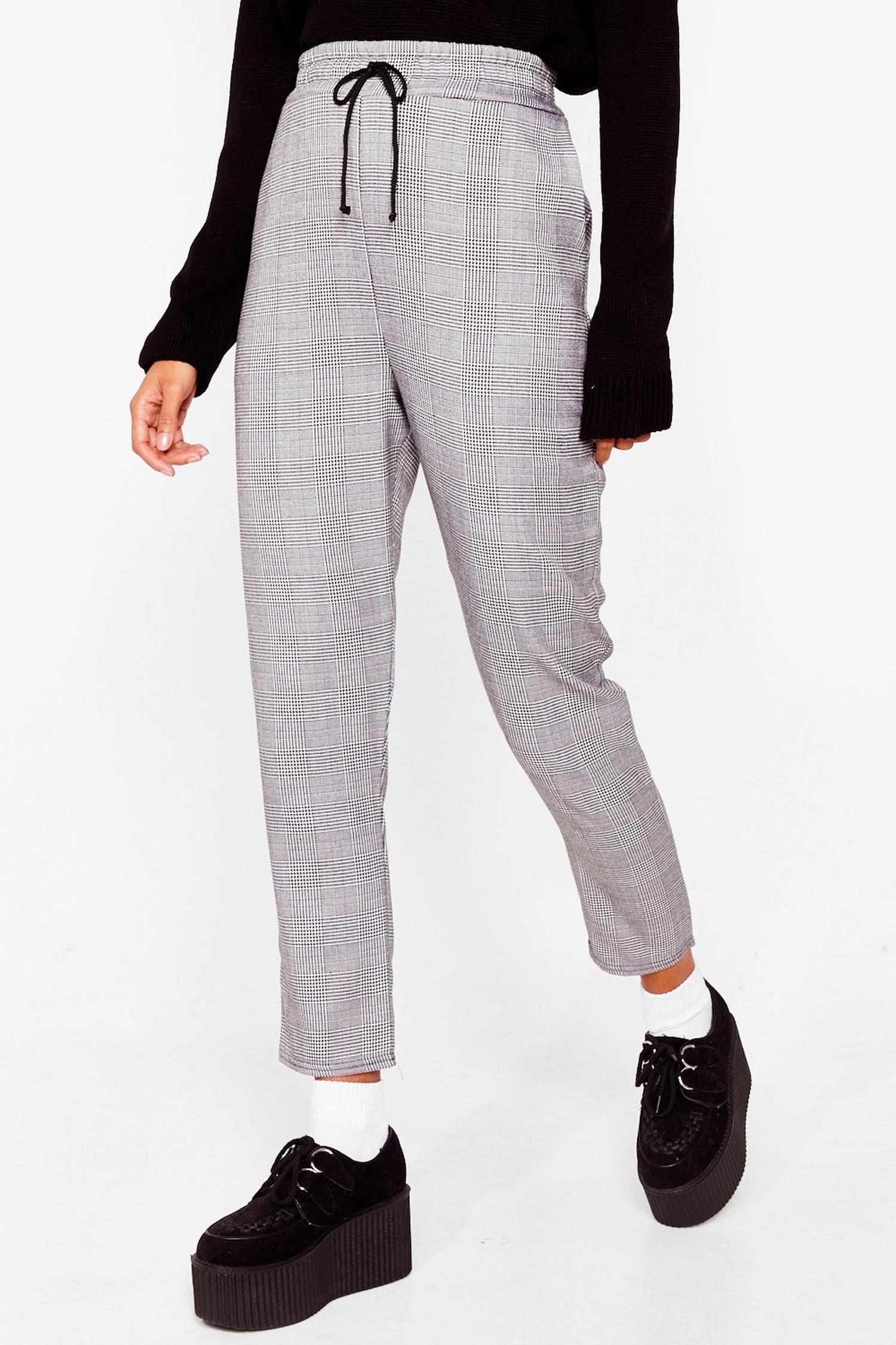 skinny check joggers