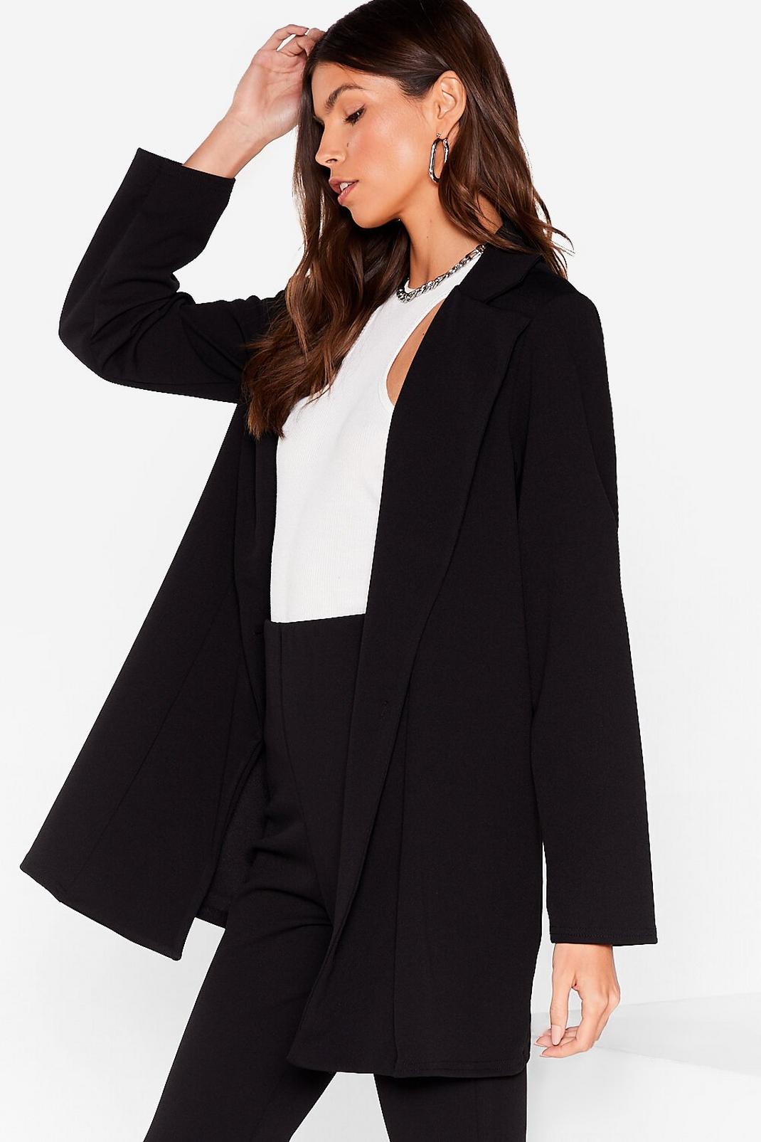 Black In Pur-Suit Relaxed Longline Jacket image number 1