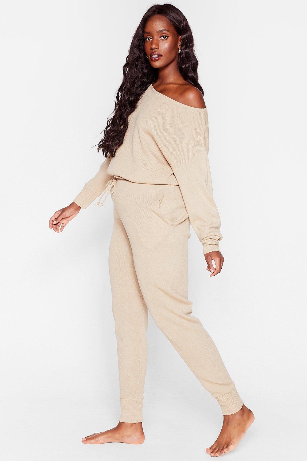 Plus Size Knit Jumper and Joggers Set